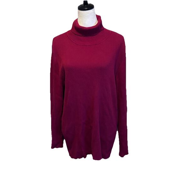 Lauren Ralph Lauren womens Sz 3X Red Ribbed Turtleneck - Picture 10 of 10